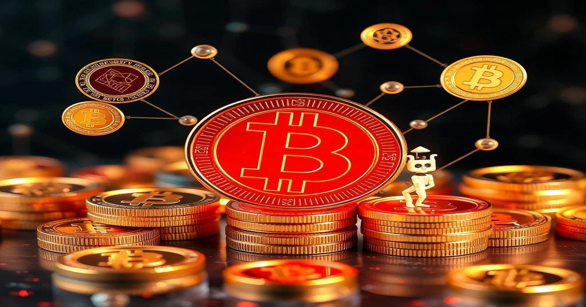 Bitcoin coins connected in a network—warning about fake cloud-mining and safer buy-and-hold strategy for beginners in the Netherlands and Germany.