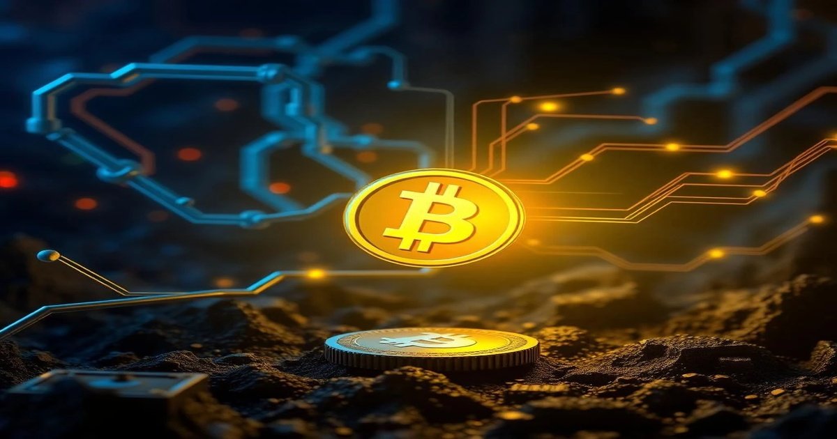 Step-by-step visual of cryptocurrency mining setup — ASIC miners, GPUs, mining pools, and blockchain network connections — illustrating how beginners start mining safely in 2025.